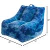 Urban Lifestyle Supportive Soft Faux Fur Bean Bag with Pocket, Rainbow Large(Cool Tie Dye)