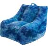Urban Lifestyle Supportive Soft Faux Fur Bean Bag with Pocket, Rainbow Large(Cool Tie Dye)