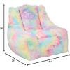 Urban Lifestyle Supportive Soft Faux Fur Bean Bag with Pocket, Rainbow Large(Rainbow)