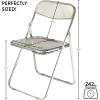 Urban Lifestyle Transparent Acrylic Modern Folding Chair with Chrome Frame, Blush(Black)