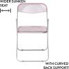 Urban Lifestyle Transparent Acrylic Modern Folding Chair with Chrome Frame, Blush(Blush)