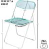 Urban Lifestyle Transparent Acrylic Modern Folding Chair with Chrome Frame, Blush(Mint)