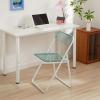 Urban Lifestyle Transparent Acrylic Modern Folding Chair with Chrome Frame, Blush(Mint)