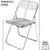 Urban Lifestyle Transparent Acrylic Modern Folding Chair with Chrome Frame, Clear