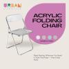 Urban Lifestyle Transparent Acrylic Modern Folding Chair with Chrome Frame, Clear