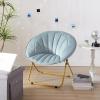 Urban Lifestyle Velvet Channel Stitch Saucer Chair, Blue(Grey)