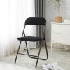 Urban Lifestyle Velvet Folding Chair, Black(Black)