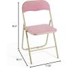 Urban Lifestyle Velvet Folding Chair, Black(Blush)