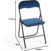 Urban Lifestyle Velvet Folding Chair, Black(Navy)