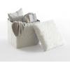 Urban Lifestyle White Mongolian Fur Collapsible Storage Ottoman with Lid, 15″x15″x15″(White)