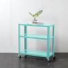 Urban Lifestyle 3 Shelf Metal Storage/Decorative Rolling Rack Cart with Smooth Locking Wheels(Blue)