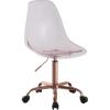 Urban Lifestyle Acrylic Rolling Desk Chair, Navy Blue with Silver Legs, 21D x 19W x 34H Inch(Pink With Rose Gold)