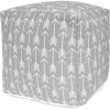 Urban Lifestyle Arrow Square Pouf Ottoman, Gray
