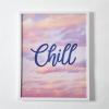 Urban Lifestyle Chill Framed Canvas Wall Art, Inspirational Quote with Pastel Sky Background,Decorative Canvas for Bedroom, Living Room, or Office, Modern Relaxing Aesthetic Décor