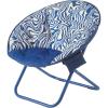 imageUrban Lifestyle Colorblock Micromink Saucer Chair with White Legs PurplePinkBlue and White Swirl