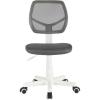 Urban Lifestyle Computer Office Rolling Swivel Task Desk Chair with Mesh Backrest and Caster Wheels, White with White Legs(Grey)