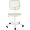 Urban Lifestyle Computer Office Rolling Swivel Task Desk Chair with Mesh Backrest and Caster Wheels, White with White Legs(White)
