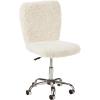 Urban Lifestyle Faux Fur Rolling Task Chair, Mint(Ivory)