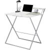 Urban Lifestyle Foldable 2 Tier Compact Computer Desk, Marble/Silver(Marble/Silver)