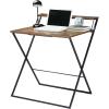 Urban Lifestyle Foldable 2 Tier Compact Computer Desk, Marble/Silver(Wood/Black)