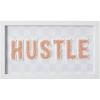 Urban Lifestyle Hustle Tufted Wall Art with White Frame and Checkerboard Backdrop,Modern Motivational Décor for Creative Spaces,Dorms,and Home Offices
