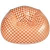 Urban Lifestyle Inflatable Chair, Retro Orange/White Checkered Design,Comfy Seating for Teens and Adults, Ideal for Dorms, Bedrooms & Living Spaces(Orange/White)
