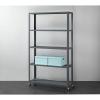 Urban Lifestyle Metal Rolling Bookcase, Charcoal