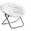 Urban Lifestyle Microsuede Saucer Chair for Adults,Pink, Cozy Folding Accent Chair for Bedroom, Dorm, or Lounge(White)