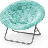 Urban Lifestyle Oversized Mongolian Faux Fur Saucer Chair, Mint(Aqua)