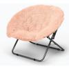 Urban Lifestyle Oversized Mongolian Faux Fur Saucer Chair, Mint(Blush)