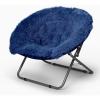 Urban Lifestyle Oversized Mongolian Faux Fur Saucer Chair, Mint(Navy)