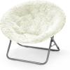 Urban Lifestyle Oversized Mongolian Faux Fur Saucer Chair, Mint(White)