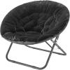 Urban Lifestyle Oversized Rabbit Faux Fur Saucer Chair, Wine/Gold(Black/Black)