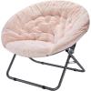 Urban Lifestyle Oversized Rabbit Faux Fur Saucer Chair, Wine/Gold(Blush)