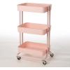 Urban Lifestyle Plastic 3 Tier Rolling Storage Cart, Black(Blush)