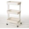 Urban Lifestyle Plastic 3 Tier Rolling Storage Cart, Black(White)