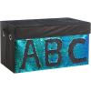 Urban Lifestyle Reversible Flip Sequin Foldable Collapsible Storage Bin Trunk, Mermaid/Black(Mermaid/Black)