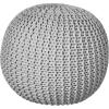 Urban Lifestyle Round Knit Pouf – Hand Woven Cotton, Navy(Light Grey)