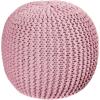 Urban Lifestyle Round Knit Pouf – Hand Woven Cotton, Navy(Light Pink)