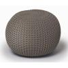 Urban Lifestyle Round Knit Pouf – Hand Woven Cotton, Navy(Taupe)