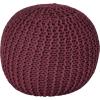 Urban Lifestyle Round Knit Pouf – Hand Woven Cotton, Navy(Wine)