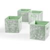 Urban Lifestyle Set of 4 Crushed Velvet Storage Cubes, Mint