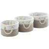 Urban Lifestyle Sherpa Trim Circular Storage Bin, Set of 3, Taupe
