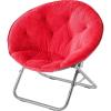 Urban Lifestyle Super Soft Faux Fur Saucer Chair with Folding Metal Frame, Aqua(Red)