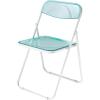 Urban Lifestyle Transparent Acrylic Modern Folding Chair with Chrome Frame, Blush(Mint)