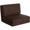 Urban Lifestyle Ultra Suede Convertible Flip Chair, L28.5 x W29.53 x H23.0, Rainbow(Brown)