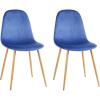 Urban Lifestyle Velvet Dining Chairs, Set of 2, Blush(Blue)