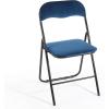 Urban Lifestyle Velvet Folding Chair, Black(Navy)