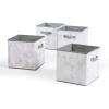 Urban Shop Marble Storage Cubes, Set of 4, Grey/White