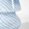 Urban Lifestyle 10″ Blue Stripe Glass Mushroom Lamp, Modern Retro Table Lamp for Bedroom, Living Room, or Office Décor(Blue)